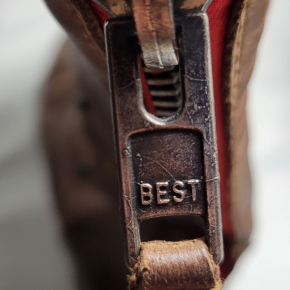 Steve Madden Cablee foldover combat Boots size 6 1/2 brown red zipper - Picture 9 of 11